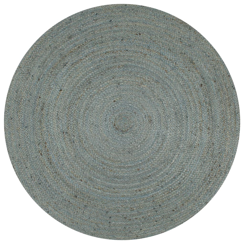 Handmade Rug Jute Round 120 cm Olive Green - Millennium Furniture