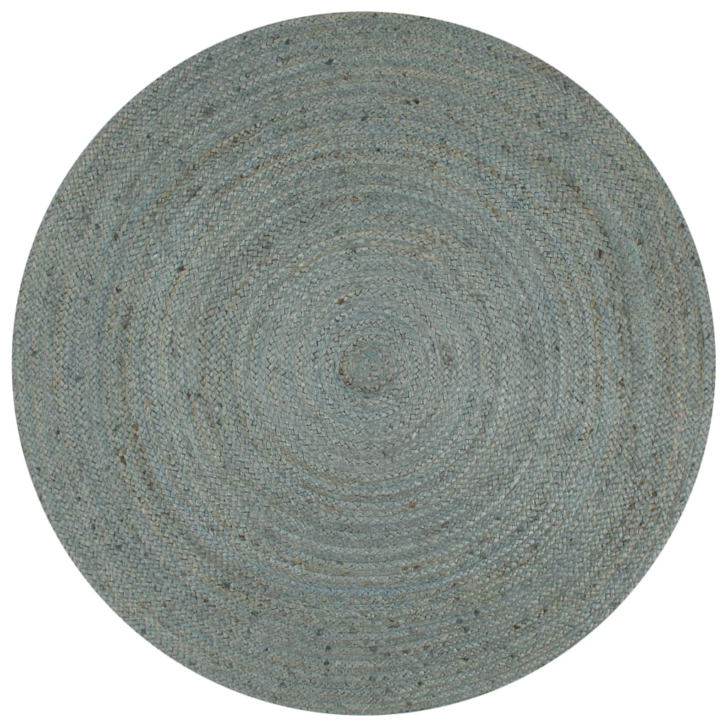 Handmade Rug Jute Round 150 cm Olive Green - Brittle & Co