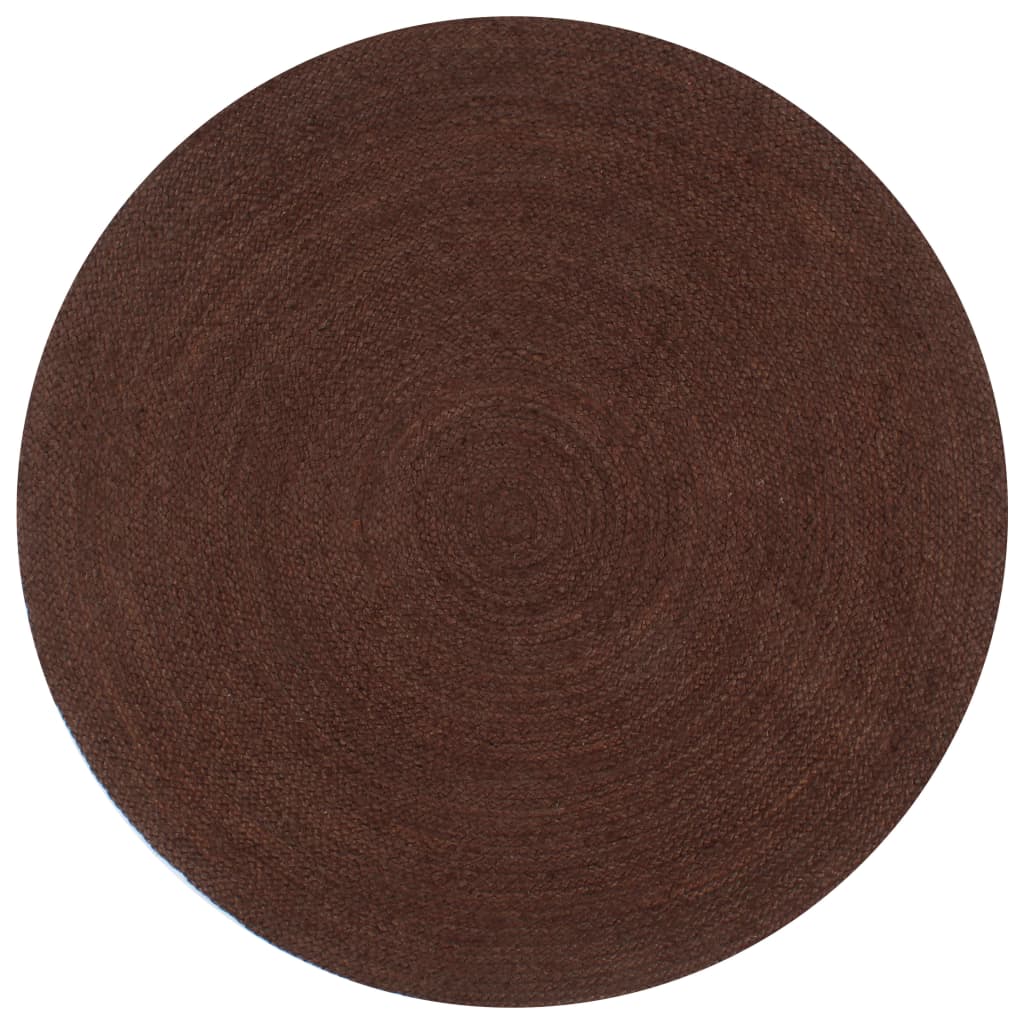 Handmade Rug Jute Round 150 cm Brown - Merlin Deals
