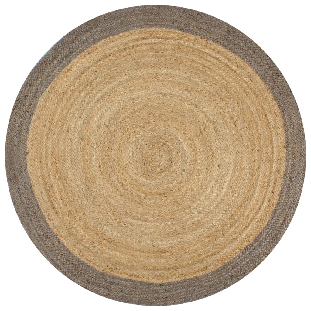 Handmade Rug Jute with Grey Border 150 cm - Direct Imports