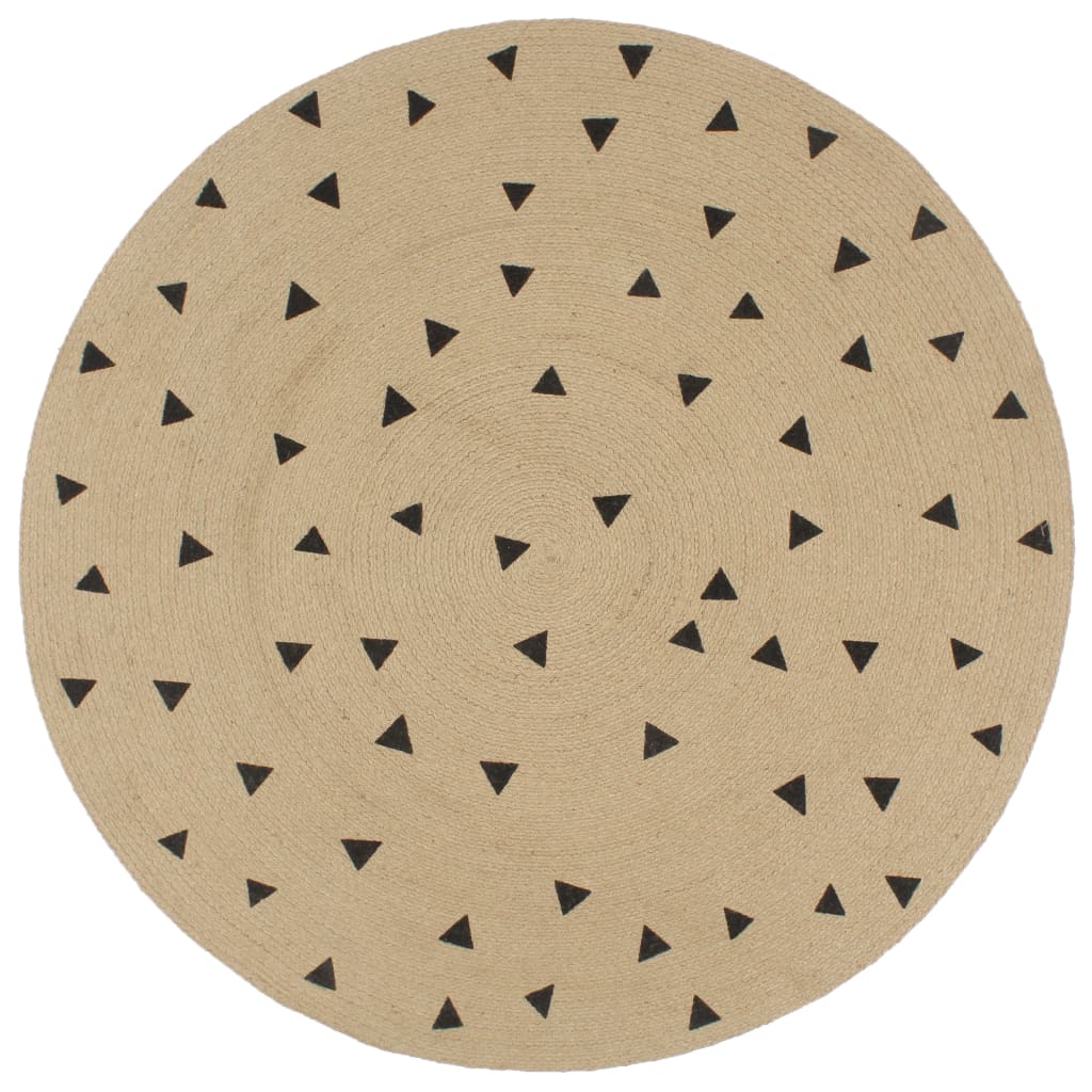 Handmade Rug Jute with Triangle Print 120 cm - Style and Chic