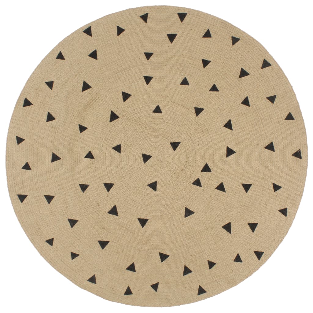 Handmade Rug Jute with Triangle Print 150 cm - Decor Base