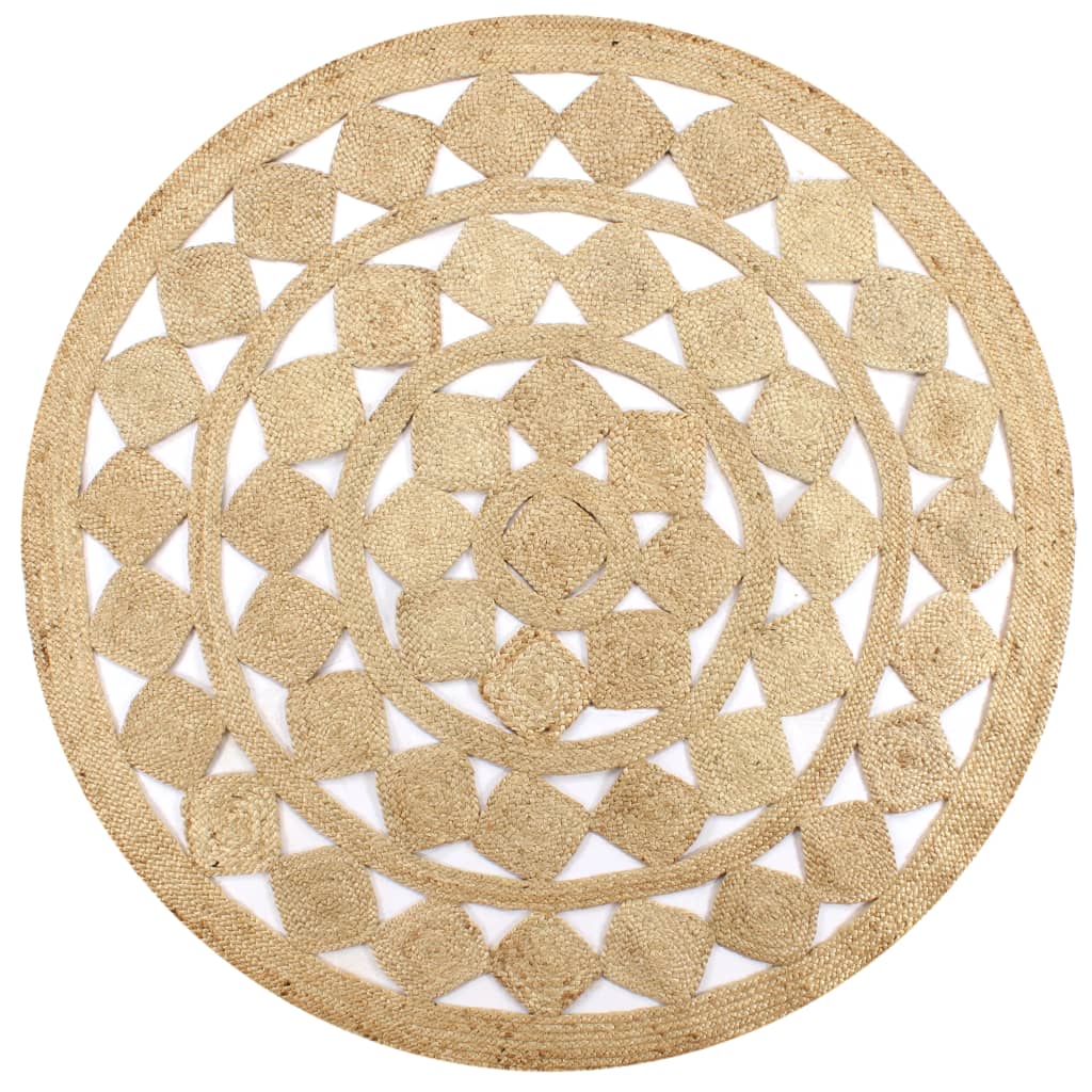 Handmade Rug Braided Jute 90 cm - Merlin Deals
