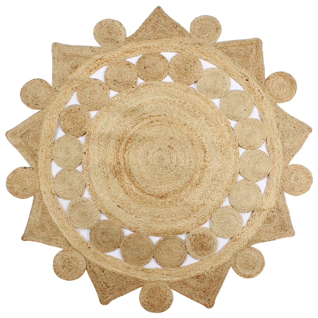 Handmade Rug Braided Jute 90 cm - Design Hut