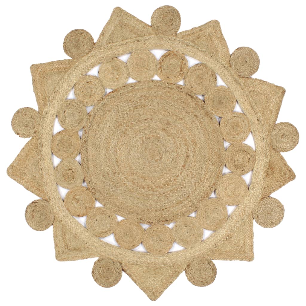Handmade Rug Braided Jute 120 cm - Brittle & Co