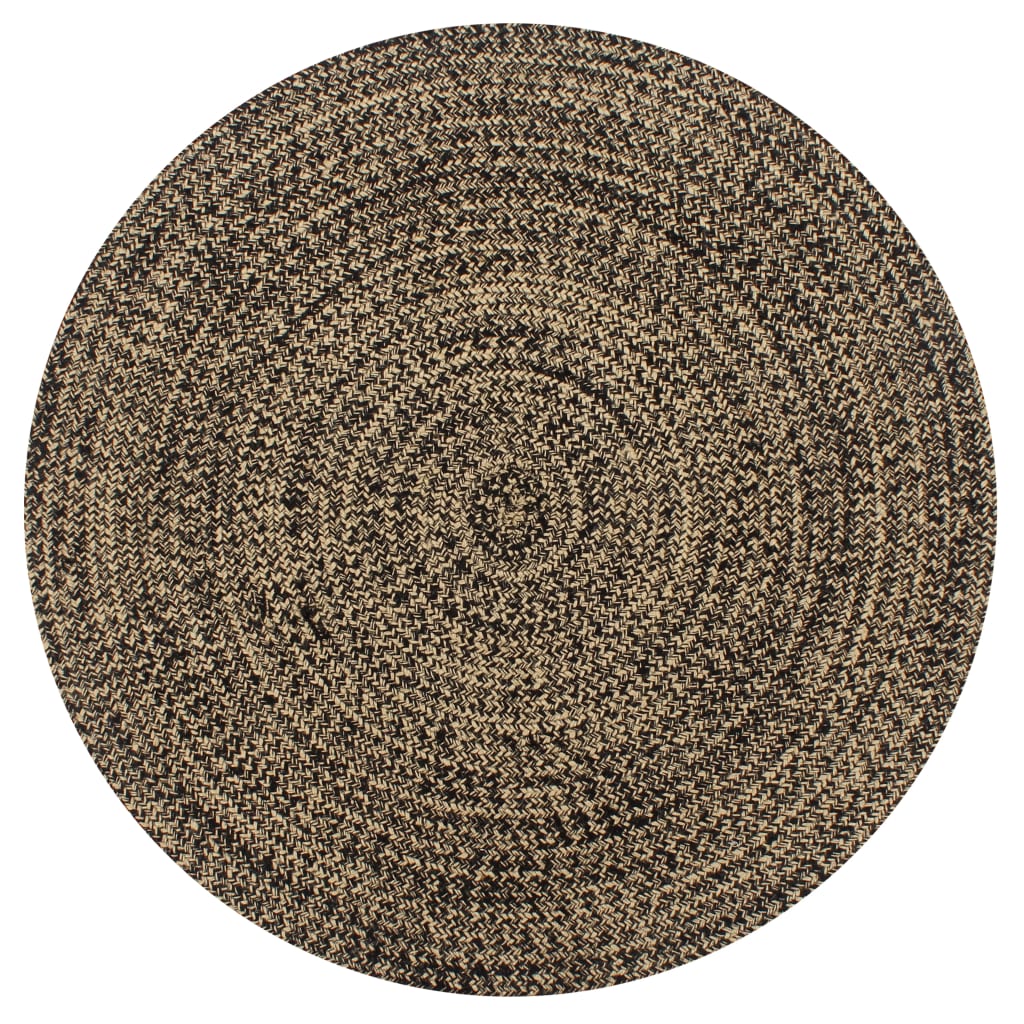 Handmade Rug Jute Black and Natural 150 cm - Merlin Deals