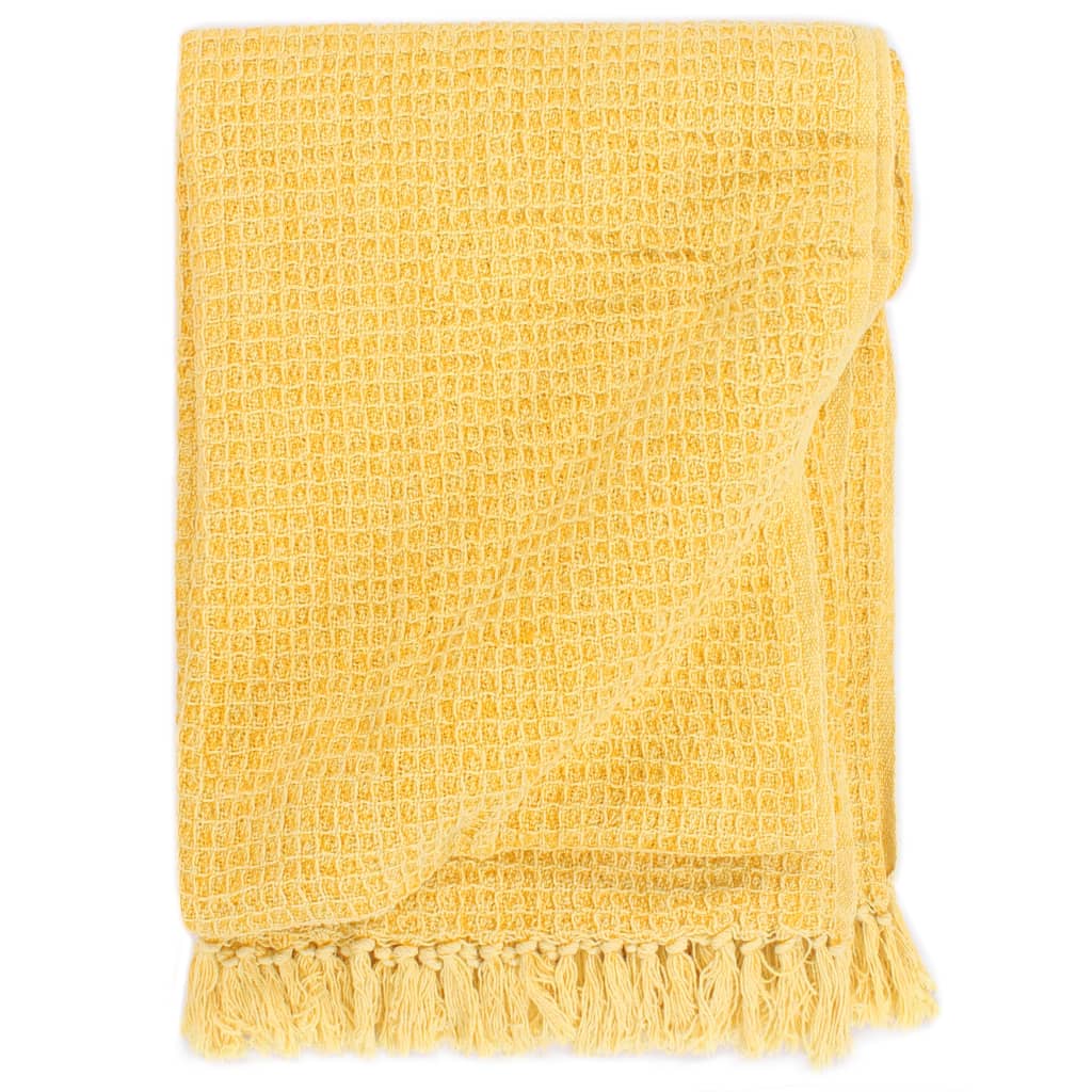 Throw Cotton 125x150 cm Mustard Yellow - Style and Chic