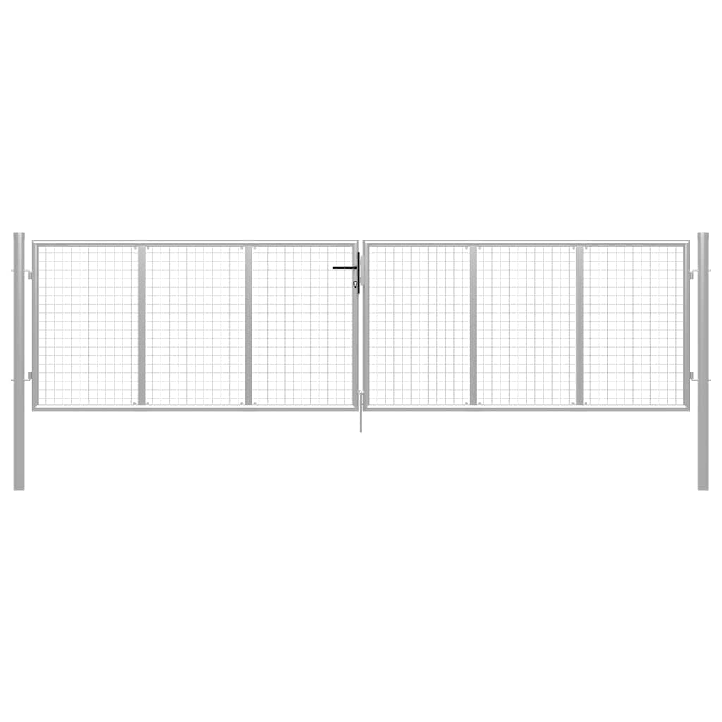 Garden Gate Galvanised Steel 415x150 cm Silver - Casper Homes