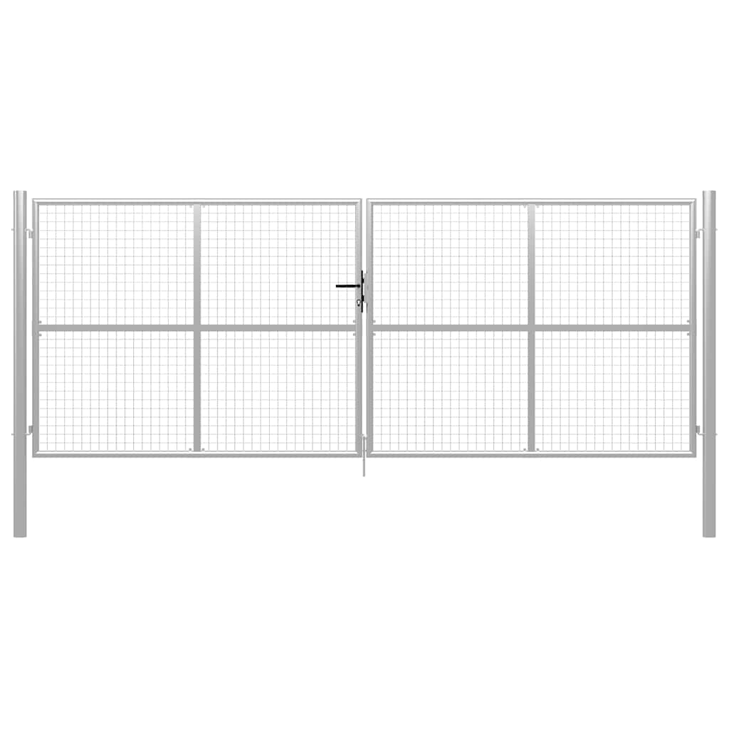 Garden Gate Galvanised Steel 415x200 cm Silver - Casper Homes