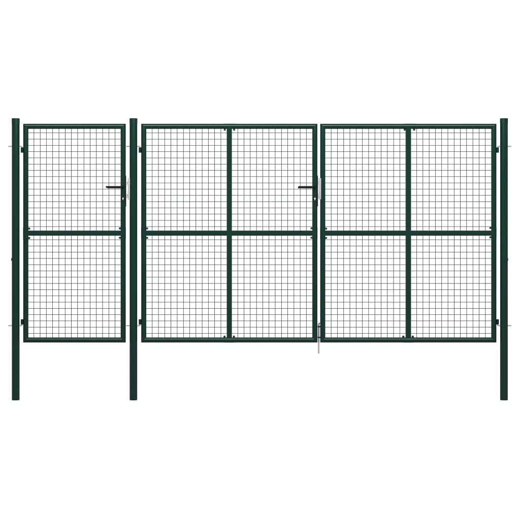 Garden Gate Steel 400x150 cm Green - Sid & Sam