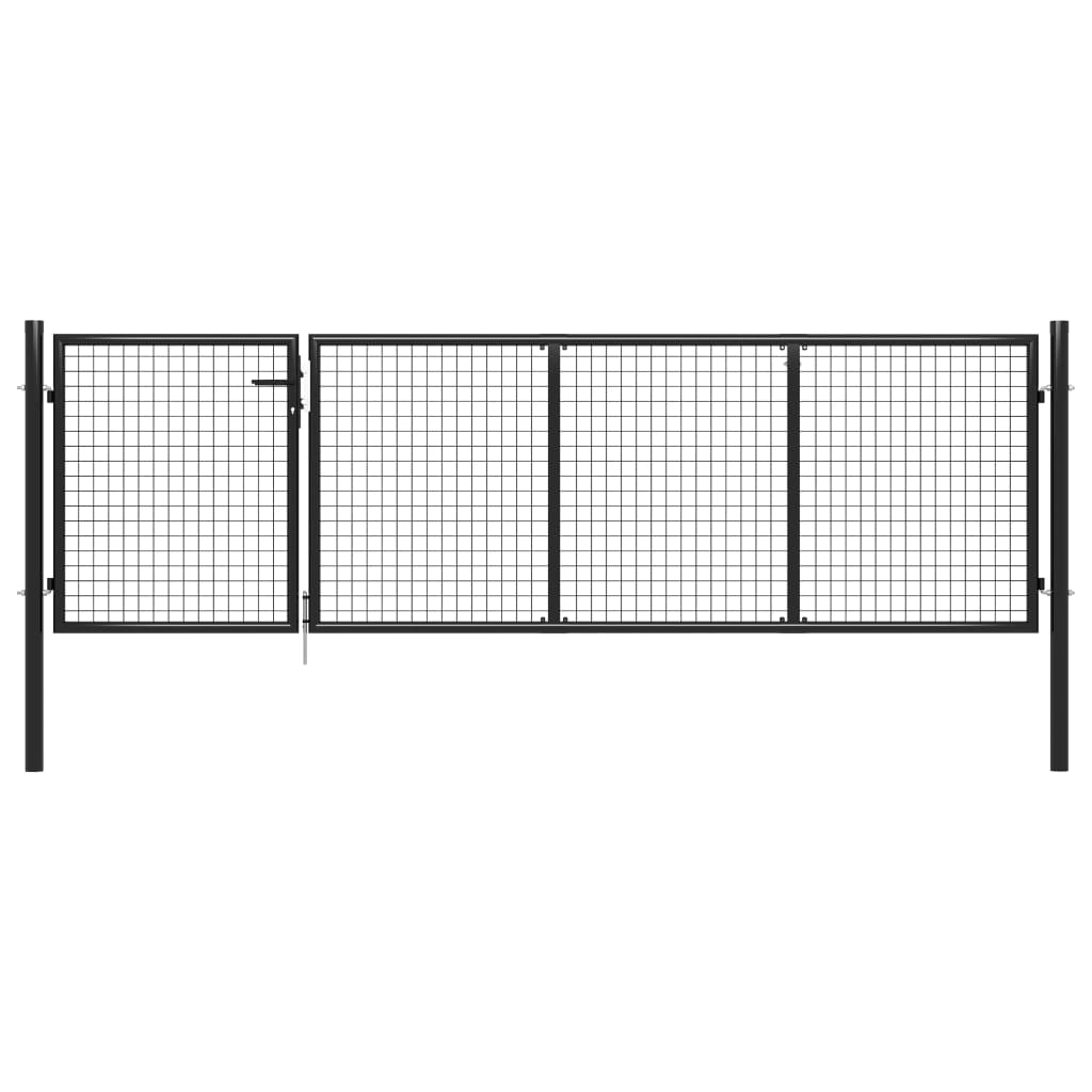 Garden Gate Steel 350x75 cm Anthracite - Discount Dealers