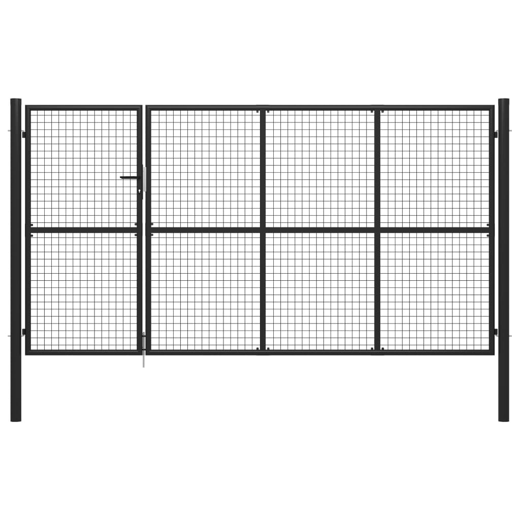 Garden Gate Steel 350x150 cm Anthracite - Decor Base