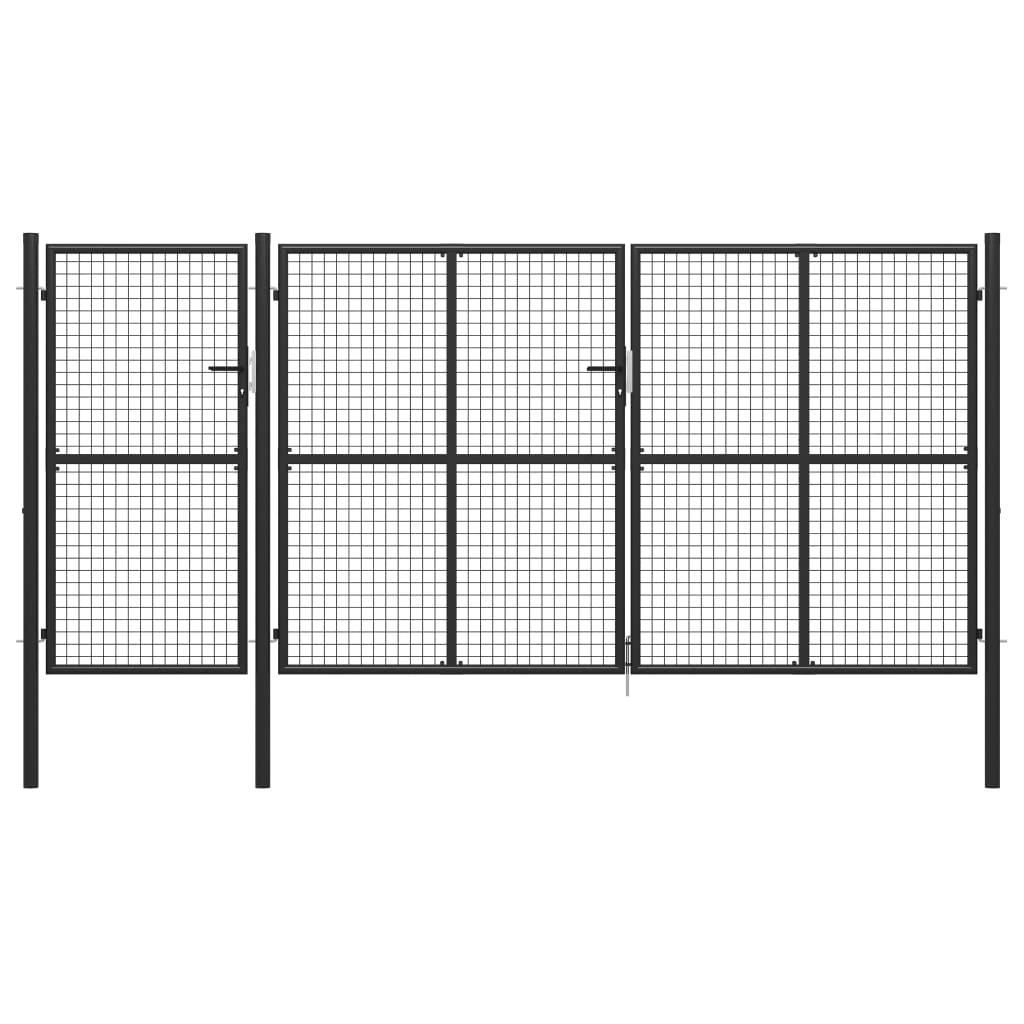 Garden Gate Steel 400x150 cm Anthracite - The Home Maker
