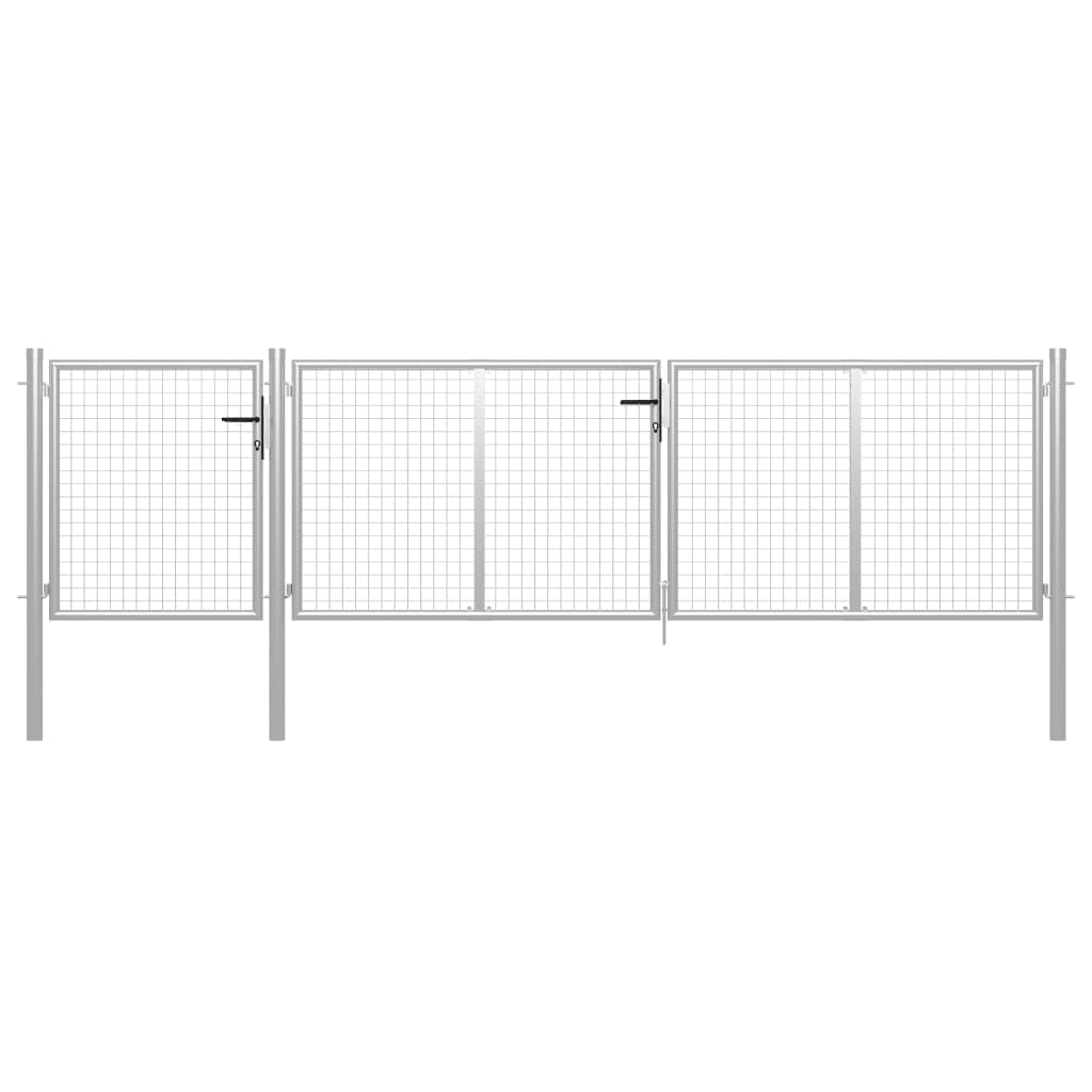 Garden Gate Steel 400x75 cm Silver - The Home Maker