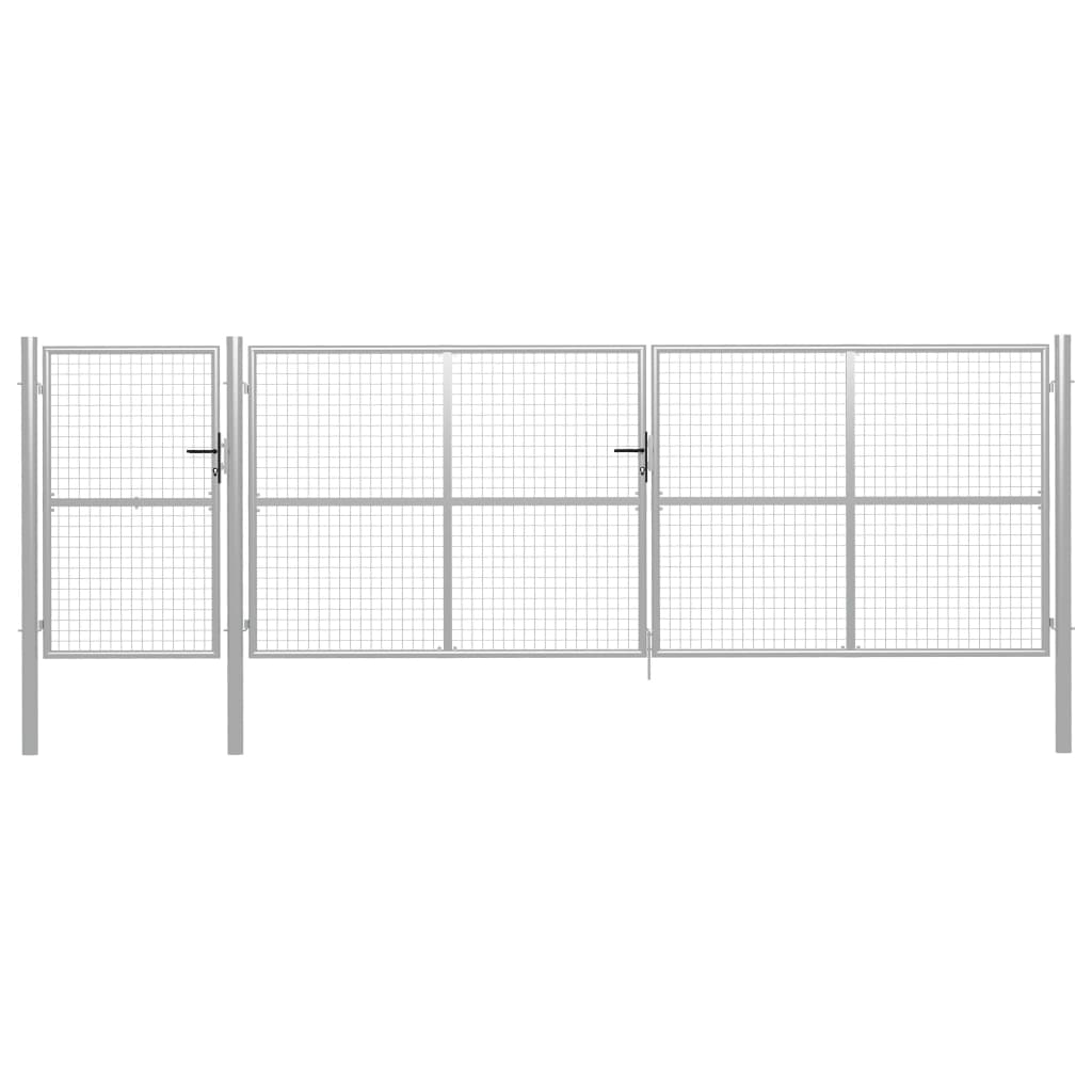 Garden Gate Steel 500x150 cm Silver - Casper Homes