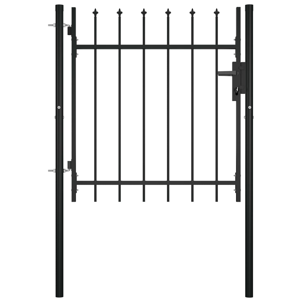 Door Fence Gate with Spear Top 100x75 cm - Unbeatable Bargains