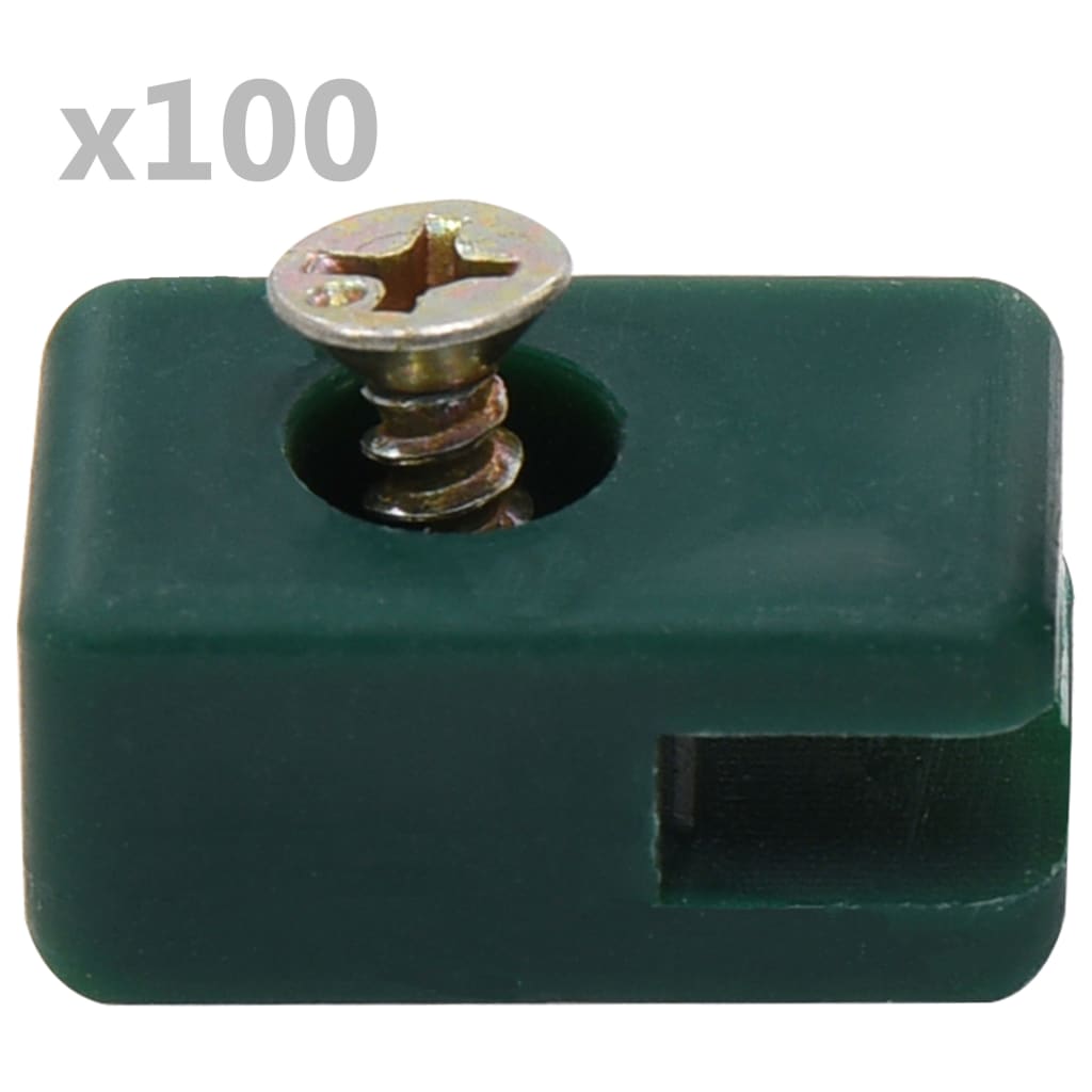 Garden Fence Wire Holder with Screw 100 Sets Green - Decor Base