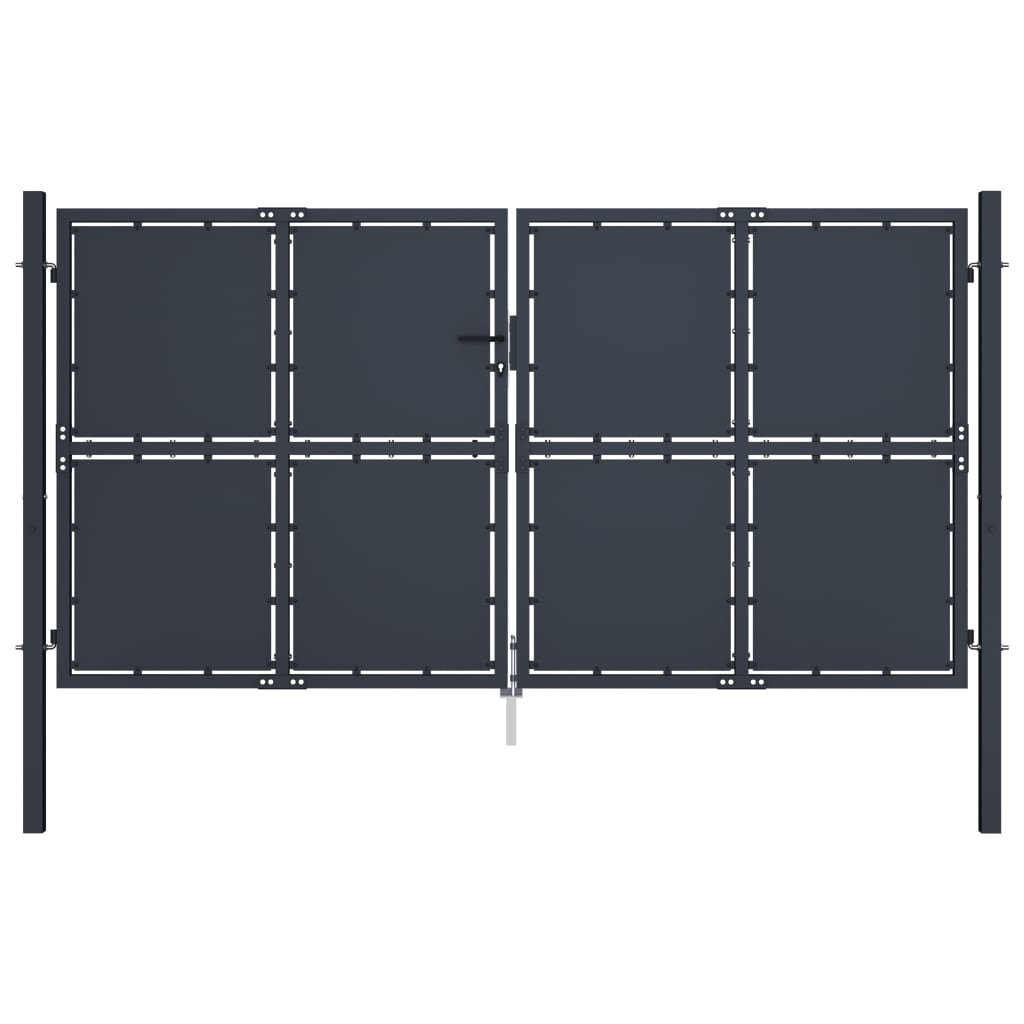 Garden Gate Steel 300x125 cm Anthracite - Sid & Sam