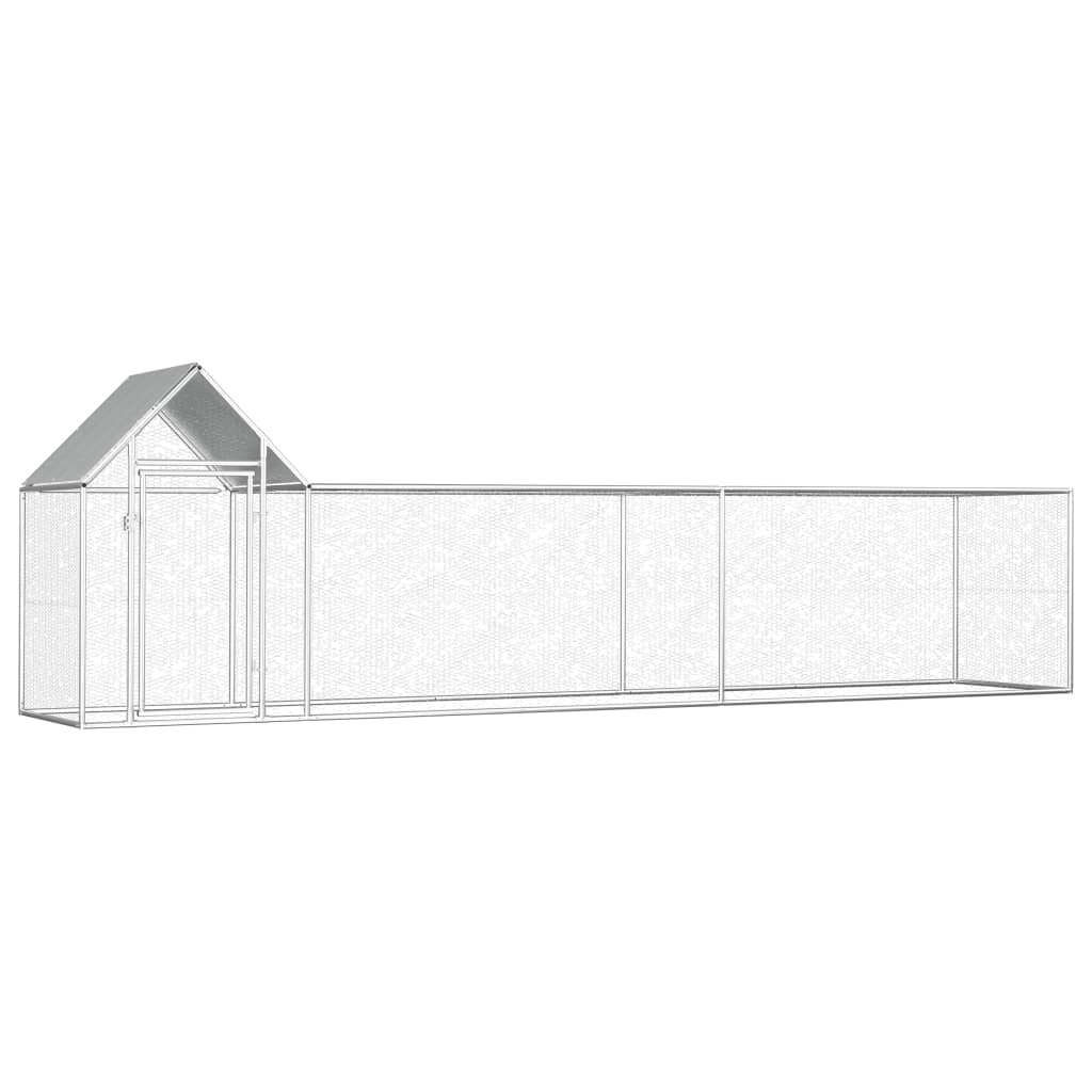 Chicken Coop 5x1x1.5 m Galvanised Steel - Millennium Furniture