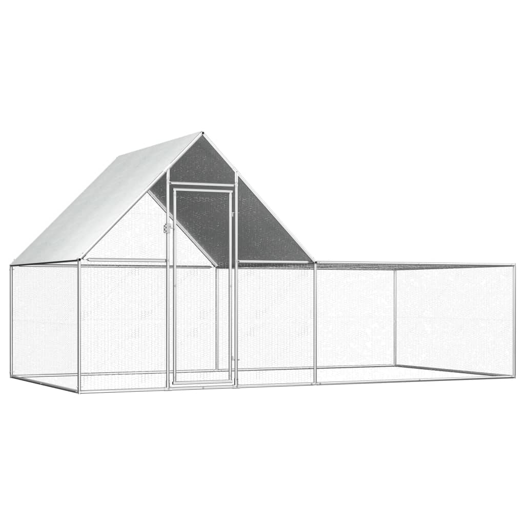 Chicken Coop 4x2x2 m Galvanised Steel - Style and Chic
