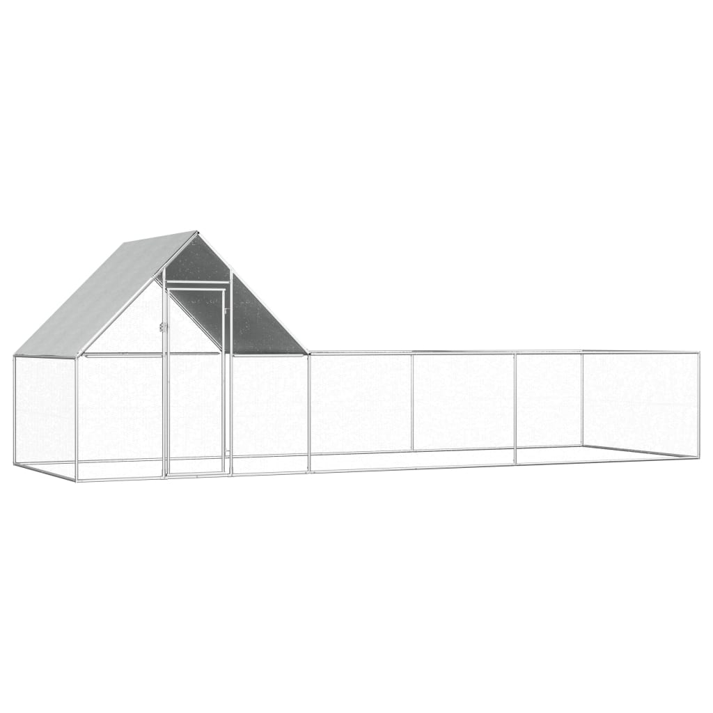 Chicken Coop 6x2x2 m Galvanised Steel - All Things Good