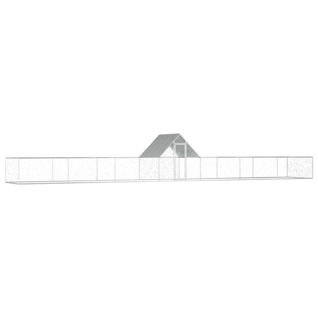 Chicken Coop 14x2x2 m Galvanised Steel - Brittle & Co