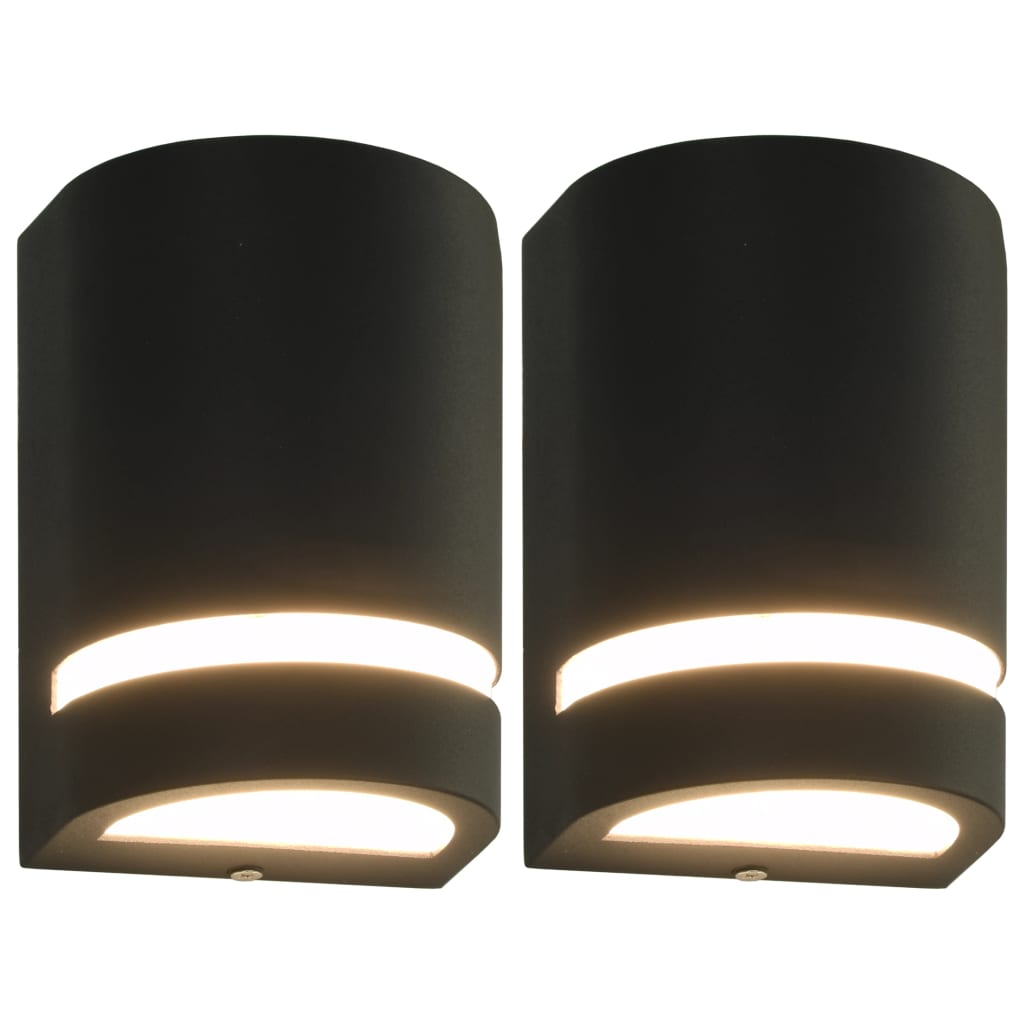 Outdoor Wall Lights 2 pcs 35 W Black Half-round - Design Hut