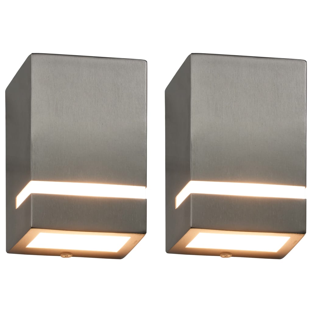 Outdoor Wall Lights 2 pcs 35 W Silver Rectangular - Decor Base