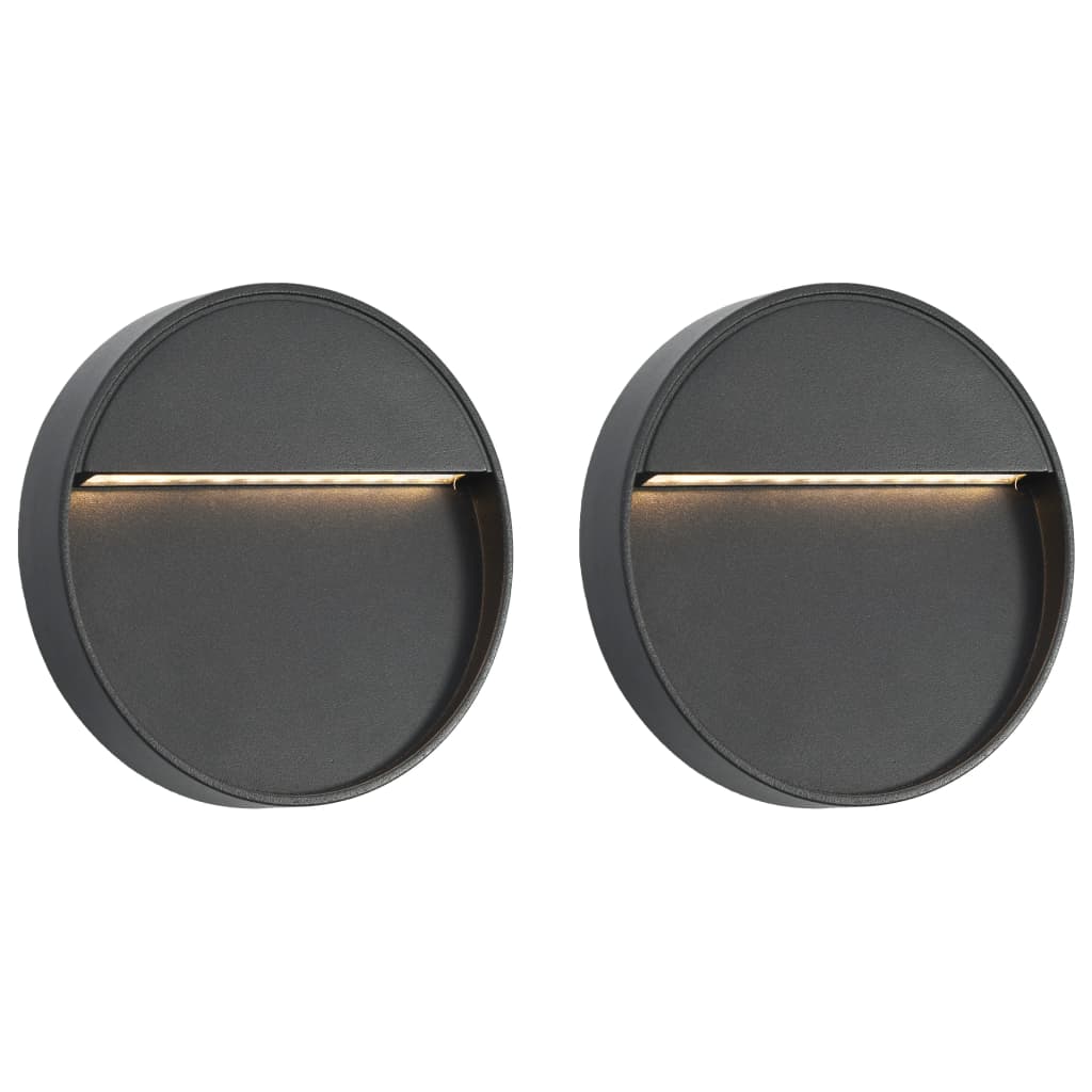 Outdoor LED Wall Lights 2 pcs 3 W Black Round - Sid & Sam