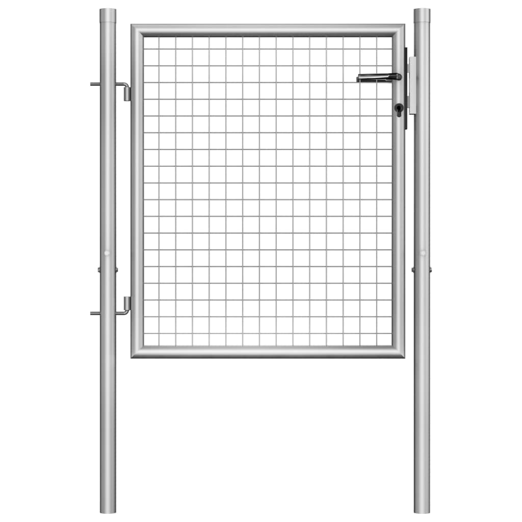 Garden Gate Galvanised Steel 105x125 cm Silver - Design Hut