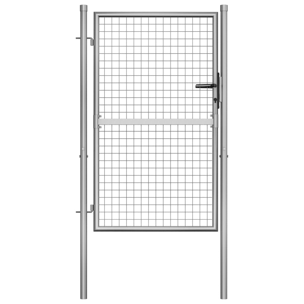 Garden Gate Galvanised Steel 105x175 cm Silver - Discount Dealers