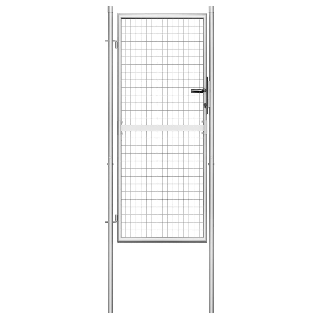 Garden Gate Galvanised Steel 105x225 cm Silver - Decor Base