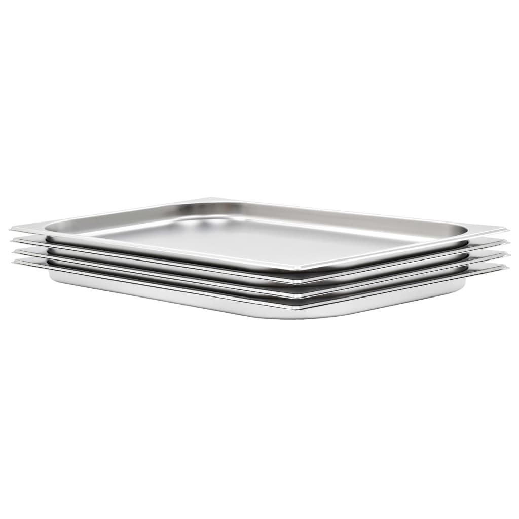 Gastronorm Containers 4 pcs GN 1/1 20 mm Stainless Steel - The Home Maker