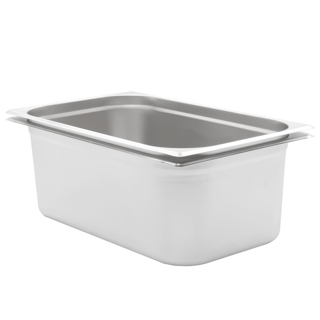 Gastronorm Containers 2 pcs GN 1/1 200 mm Stainless Steel - Style and Chic