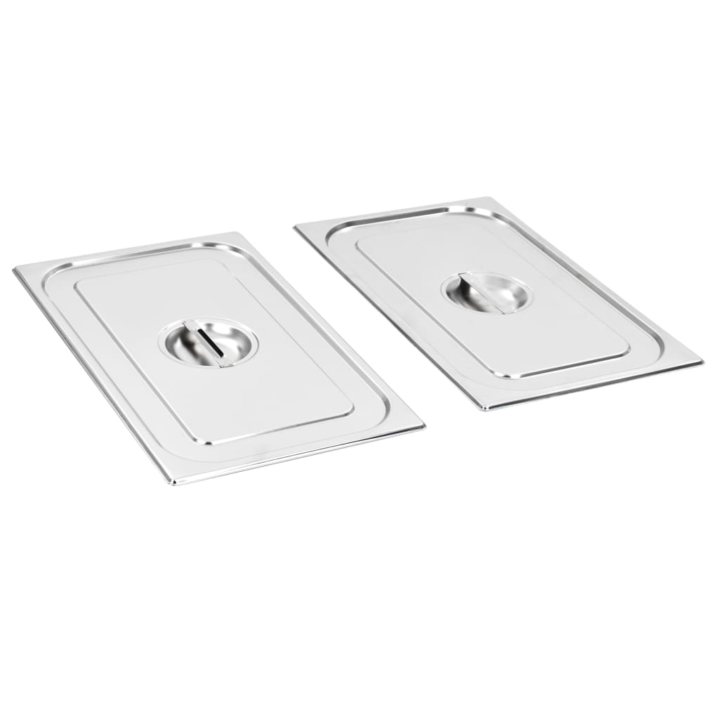 Lids for GN 1/1 Pan 2 pcs Stainless Steel - Decor Base