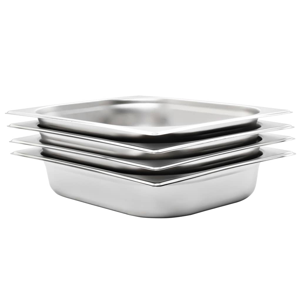 Gastronorm Containers 4 pcs GN 1/2 65 mm Stainless Steel - Merlin Deals