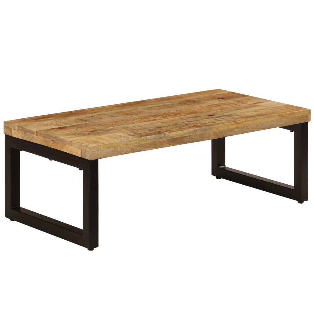 Coffee Table 100x50x35 cm Solid Mango Wood and Steel - All Things Good