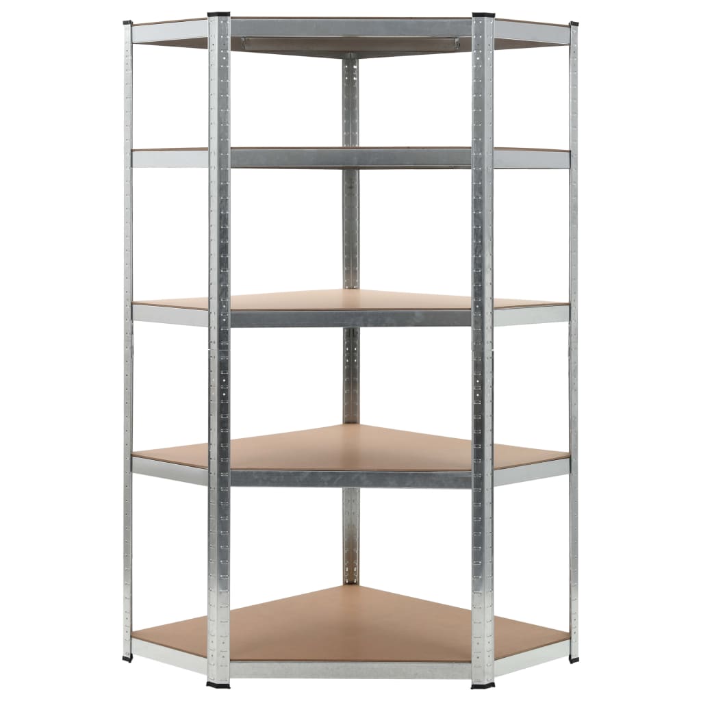 Storage Shelf Silver 90x90x180 cm Steel and MDF - Millennium Furniture