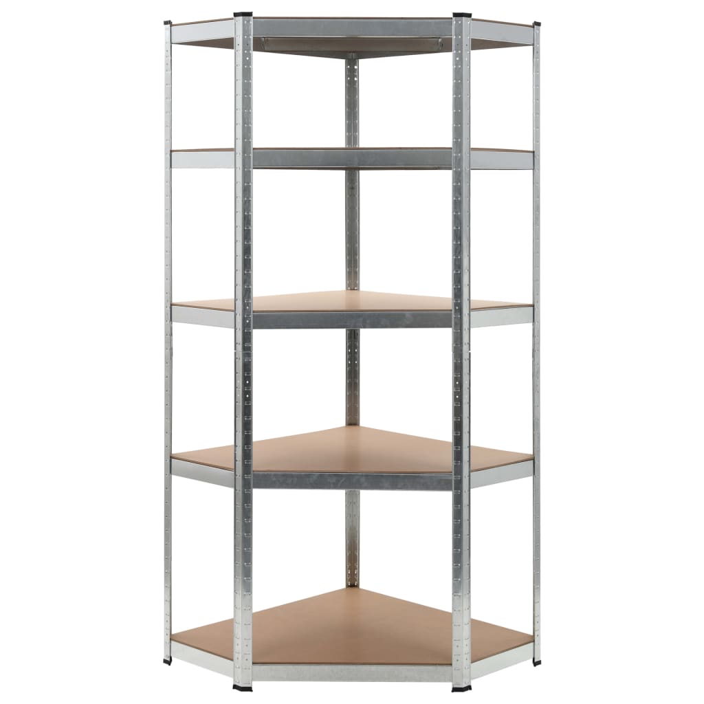 Storage Shelf Silver 75x75x180 cm Steel and MDF - Design Hut