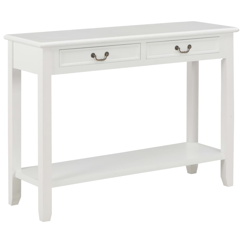Console Table White 110x35x80 cm Wood - Tyrell & Tyrell