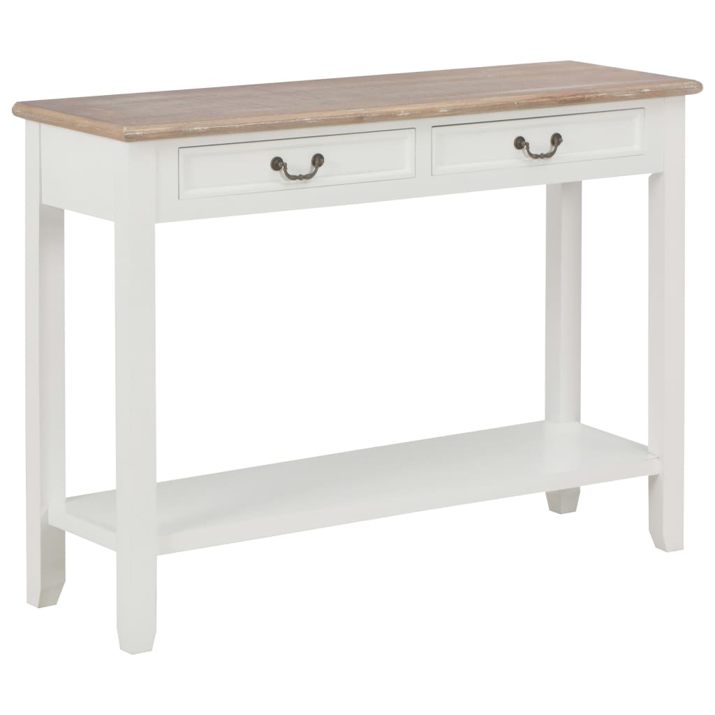 Console Table White 110x35x80 cm Wood - Merkel Designers
