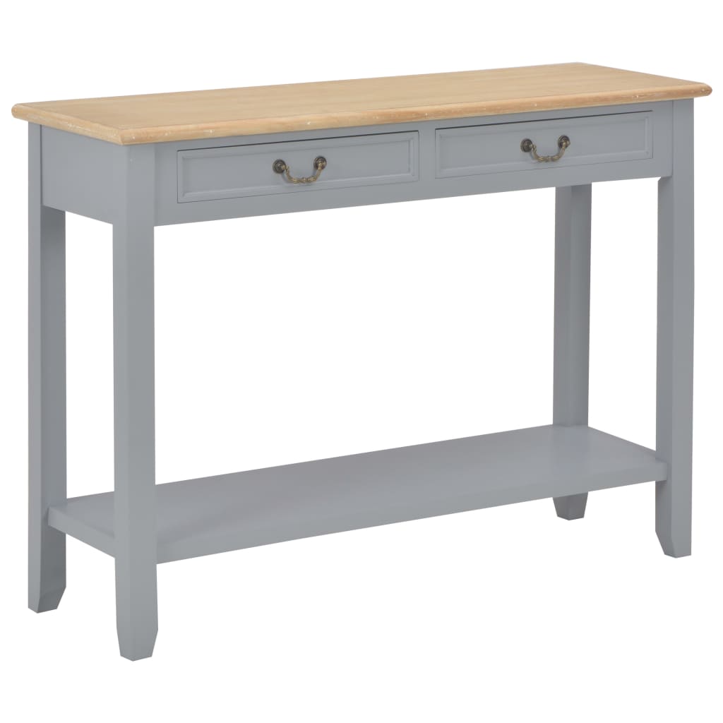 Console Table Grey 110x35x80 cm Wood - Decor Base