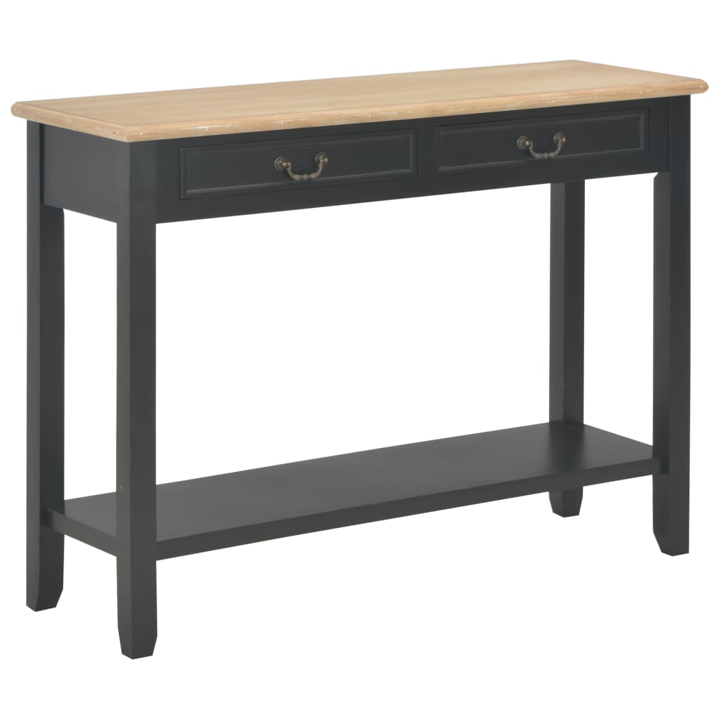 Console Table Black 110x35x80 cm Wood - All Things Good