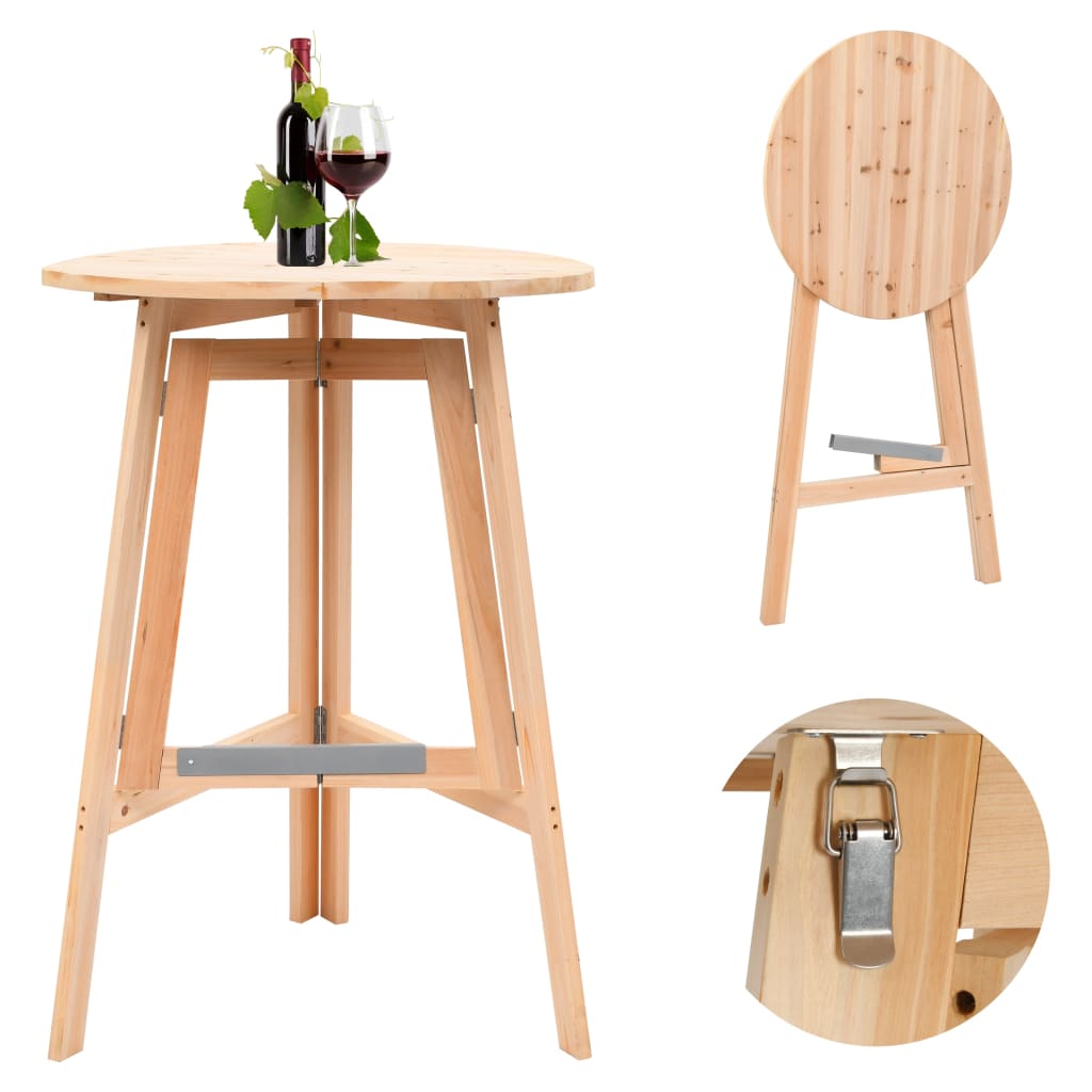 Foldable Bar Table 78 cm Fir Wood - Discount Dealers