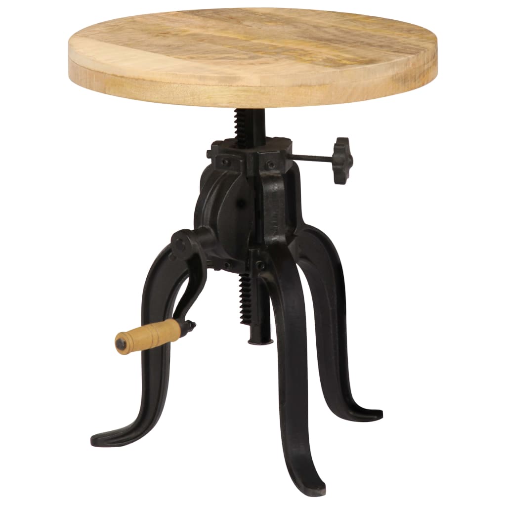 Side Table 45x (45-62) cm Solid Mango Wood and Cast Iron - The Home Maker