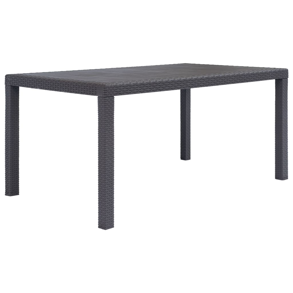 Garden Table Brown 150x90x72 cm Plastic Rattan Look - Tyrell & Tyrell