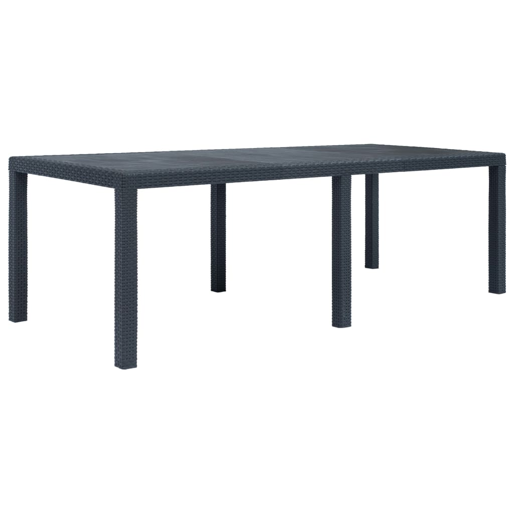 Garden Table Anthracite 220x90x72 cm Plastic Rattan Look - Style and Chic