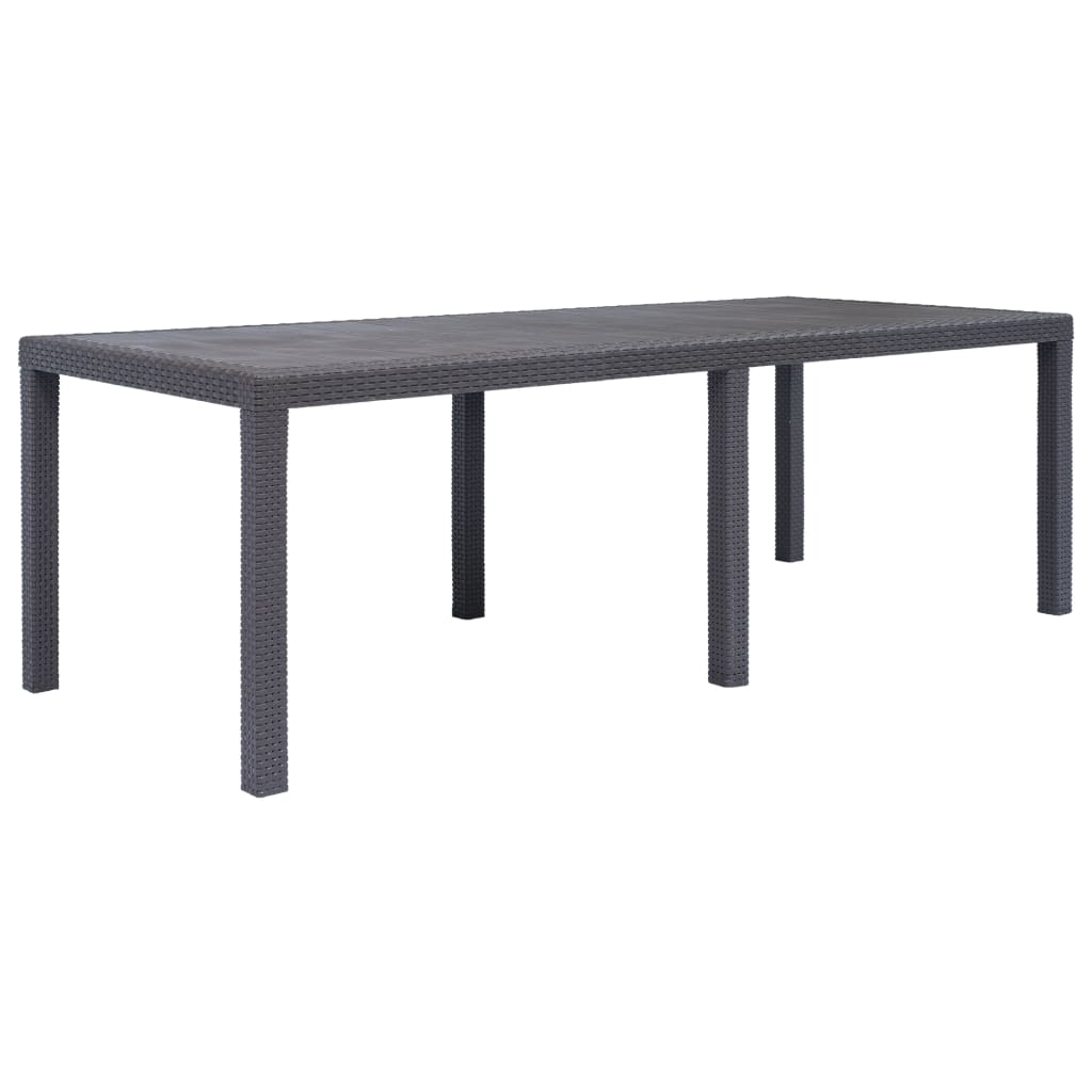 Garden Table Brown 220x90x72 cm Plastic Rattan Look - Millennium Furniture