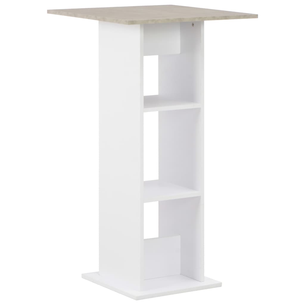 Bar Table White and Concrete 60x60x110 cm - The Home Maker