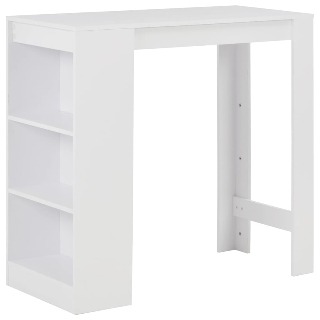 Bar Table with Shelf White 110x50x103 cm - All Things Good
